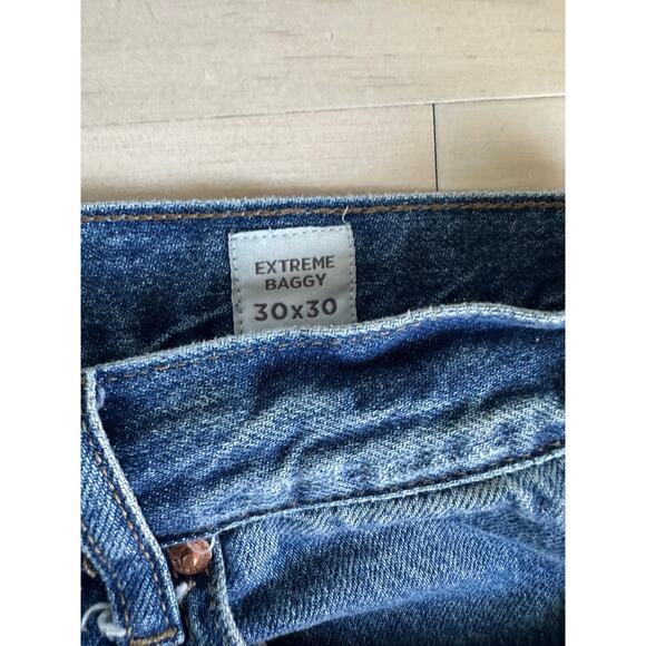 PACSUN Extreme Baggy Jeans 30 x 30 Unisex Style Pockets medium Wash Denim - Picture 3 of 8